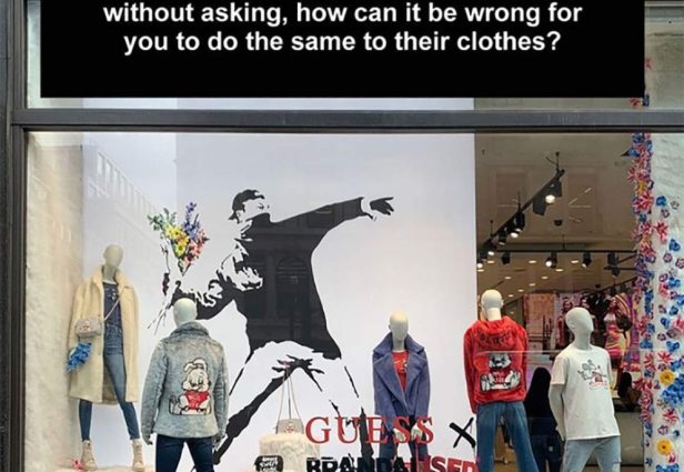 Banksy explota contra Guess por usar sus obras sin permiso. Foto: Banksy IG