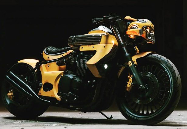 Hommel: 'n motorfiets wat soos 'n transformator lyk. Foto: Yanko Design