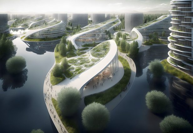 Vistazo a la ciudad flotante propuesta por los arquitectos Luca Curci Architects y Tim Fu Design. Foto: Luca Curci Architects