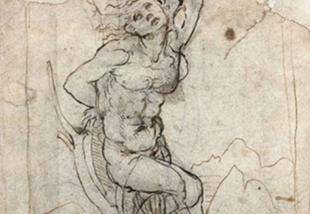 Vistazo al dibujo 'Saint Sebastian the martyr', de Leonardo da Vinci. Foto: ARTnews 
