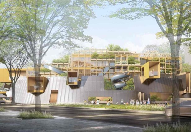 A look at the Sanliting school located in Hangzhou, China. Photo: Architizer