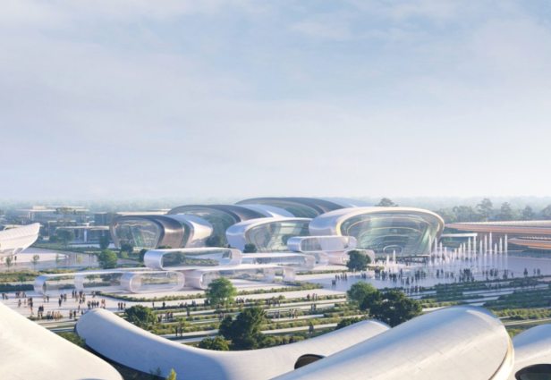 A empresa de Zaha Hadid criou um masterplan com pavilhões reutilizáveis ​​para a ODESA EXPO 2030. Fonte: ArchDaily