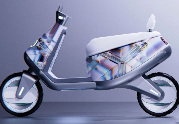 BMW Designworks ve RTFKT'nin yarattığı elektrikli scooter Omini'ye bir göz atın. Fotoğraf: Yanko Design