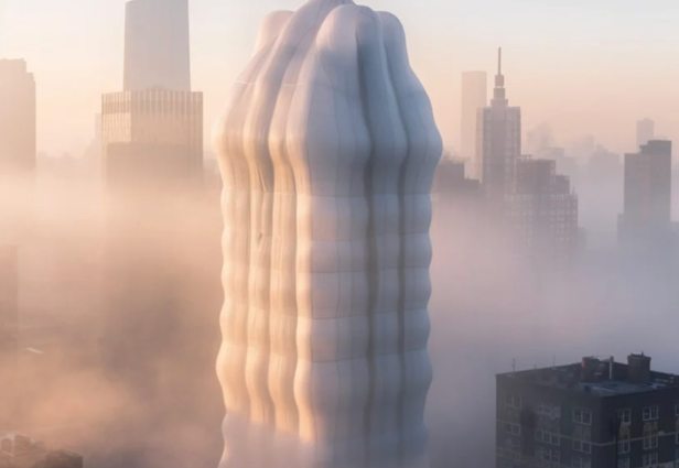Rascacielos inflables creados por ZUMO. Foto: Designboom