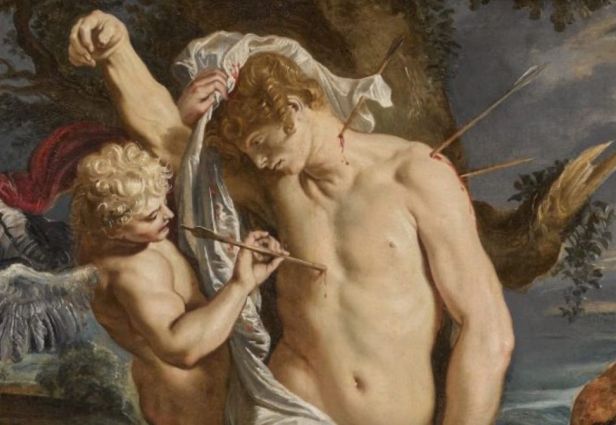 Detalle de Saint Sebastian Tended by Two Angels, de Rubens. Foto: Artnet