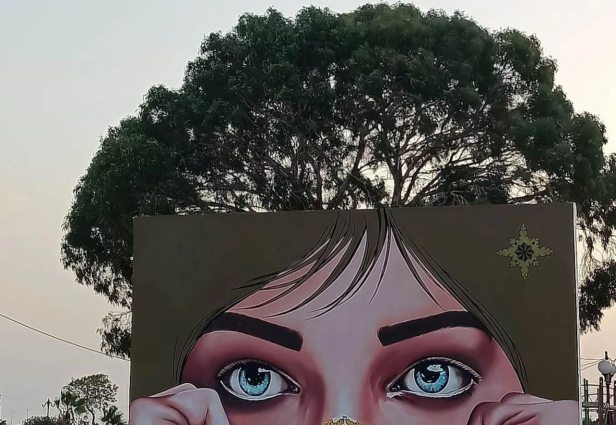 Seinämaalauksen on luonut kaupunkitaiteilija Skander Tej. Kuva: Skander Tej Instagram