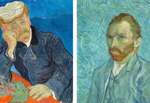 Dr Paul Gachet, 1890, and Self-portrait, 1889. Vincent van Gogh. Photo: The Art Newspaper