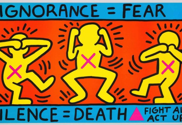 Onkunde = Vrees / Stilte = Dood, 1989. Keith Haring. Bron: Whitney Museum of American Art