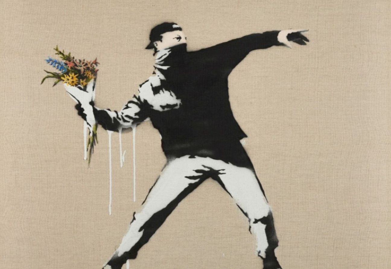 L'amour est dans l'air, 2006. Banksy. Photo de : Sotheby's