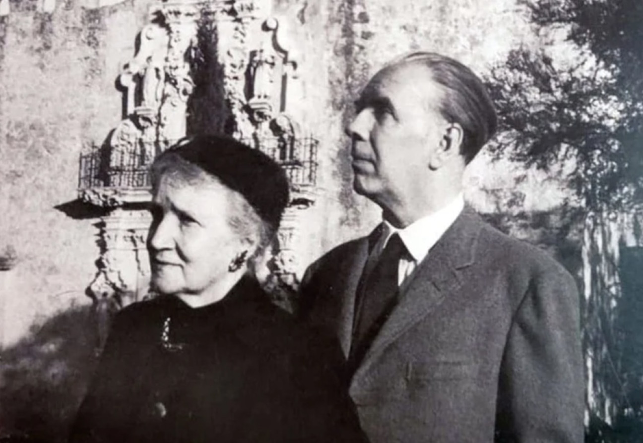 Leonor Acevedo et Jorge Luis Borges. Source : Clarine