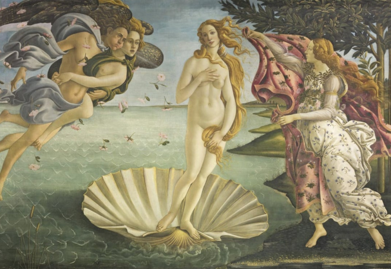 Nascita di Venere, 1485. Sandro Botticelli (Firenze 1445 - 1510). Fuente: Gallerie degli Uffizi