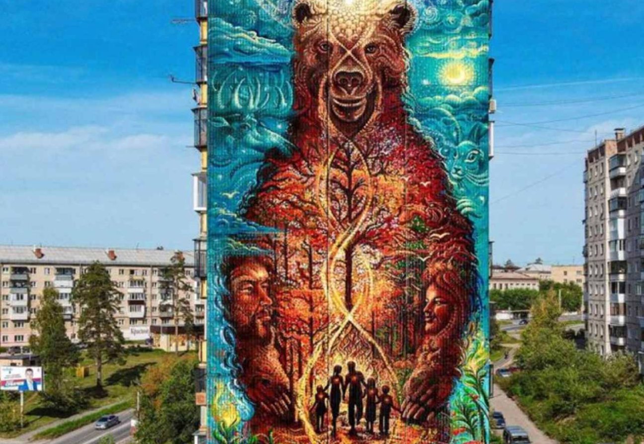 Mural creado por el artista urbano ruso Damir Bozik. Foto: Bozik Art Instagram