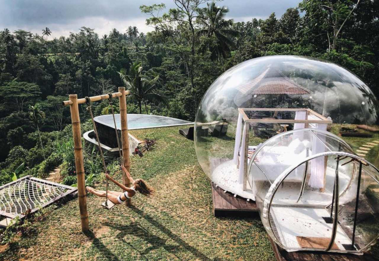 Regardez les installations du Bubble Hotel Bali. Source : Instagram de l'hôtel Bubble Bali