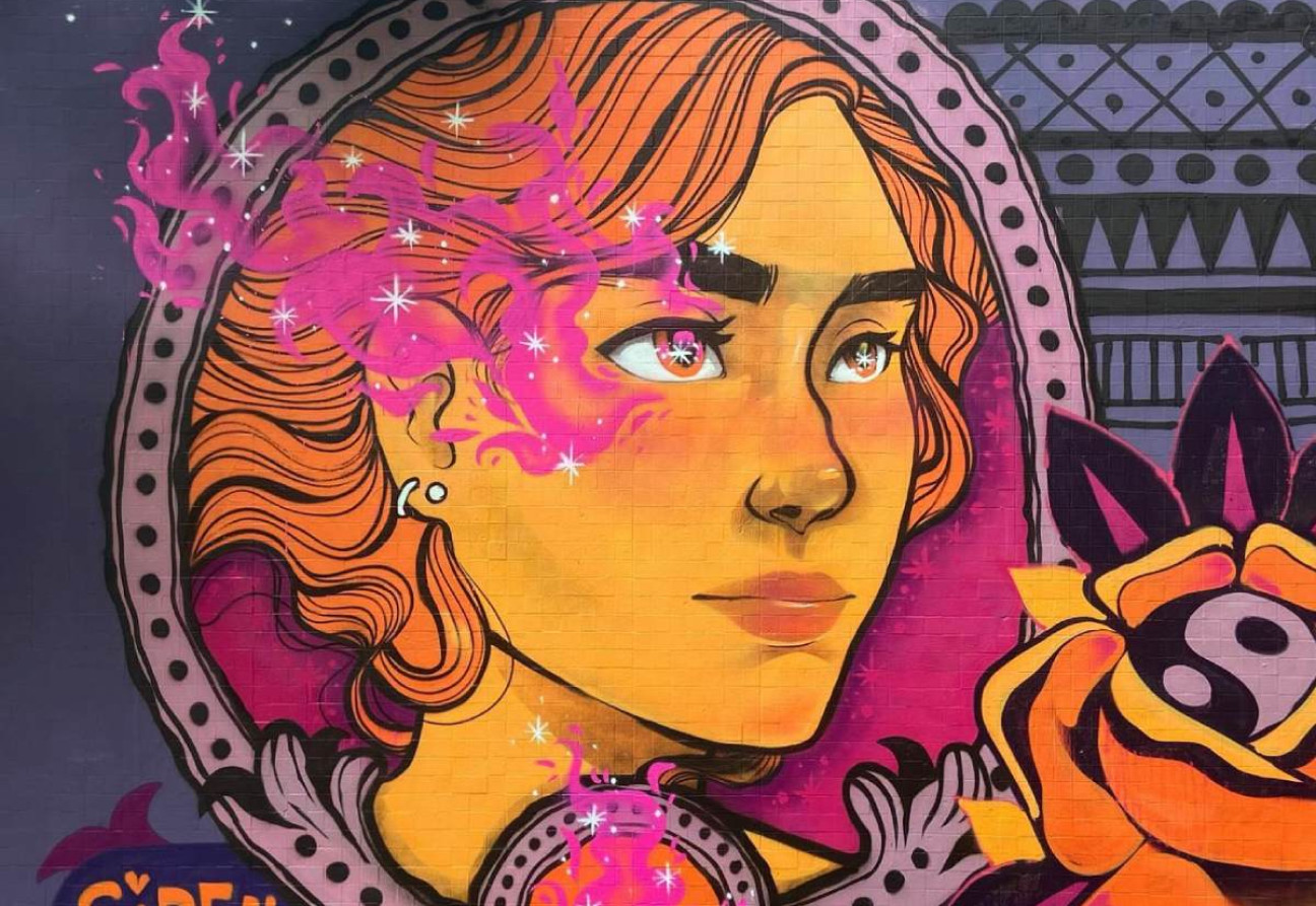 Peinture murale réalisée par l'artiste brésilienne Camilla Siren. Source : Instagram de Camilla Sirène