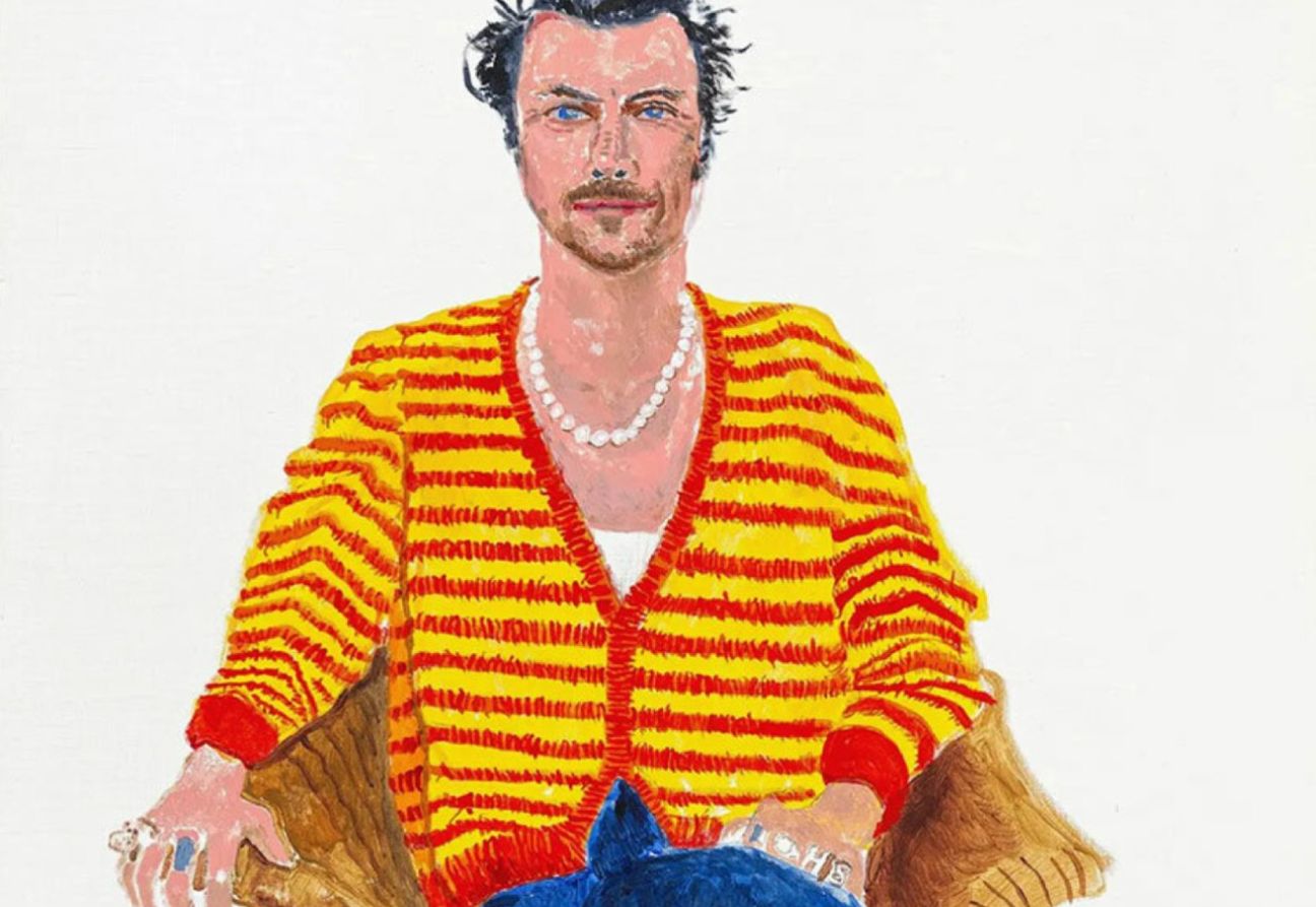 Vistazo al retrato de Harry Styles hecho por David Hockney. Foto: Designboom