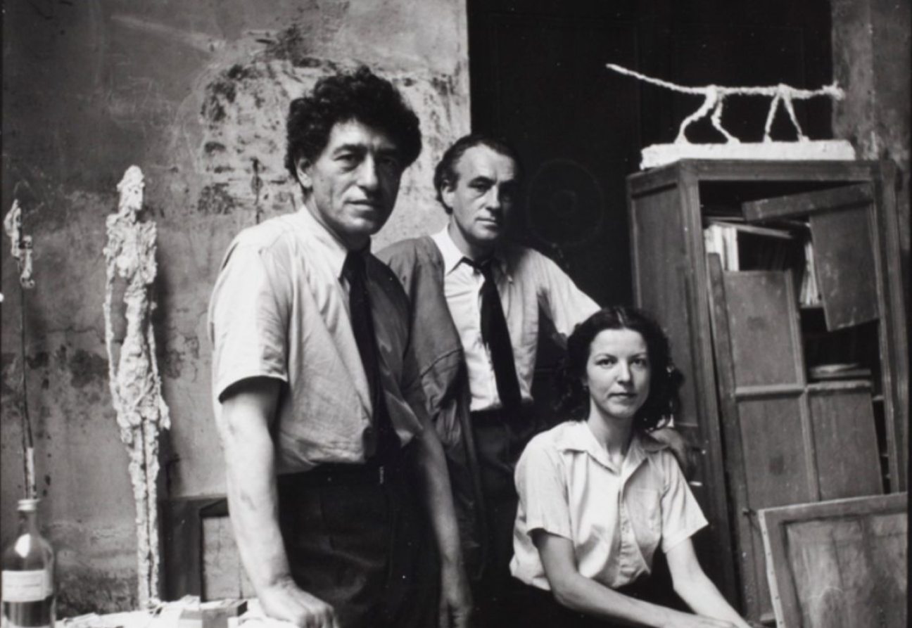 Alberto Giacometti, su esposa Annette y su hermano Diego. Foto: International Center of Photography