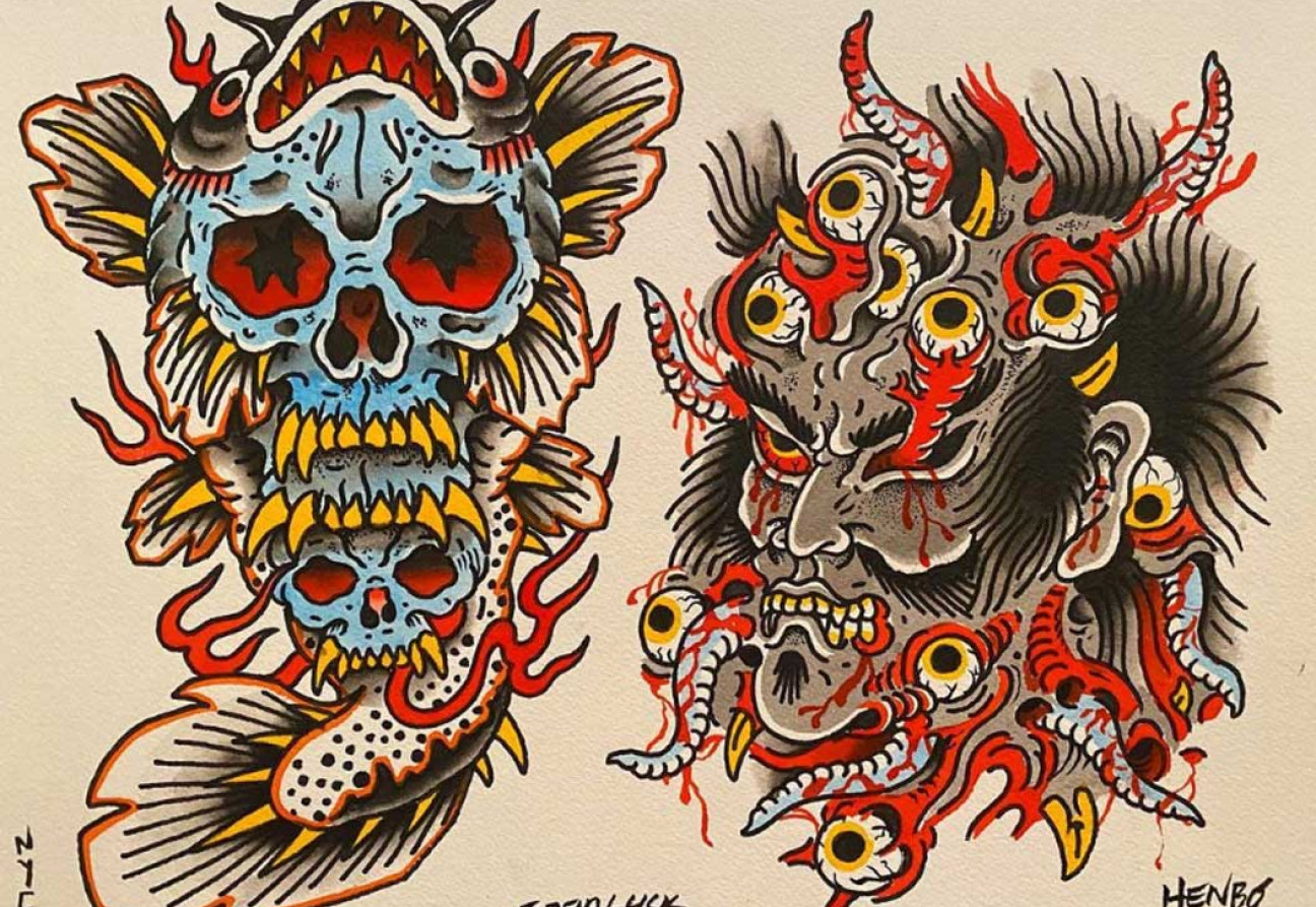 Японские и чудовищные татуировки Хенбо Хеннинга. Фото: Инстаграм