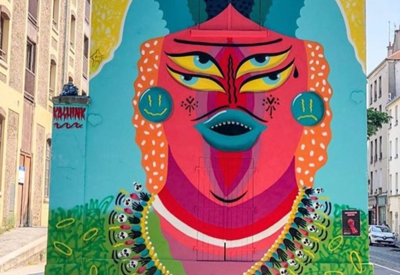 Peinture murale réalisée par l'artiste urbain Kashink. Photo : KashinkInstagram