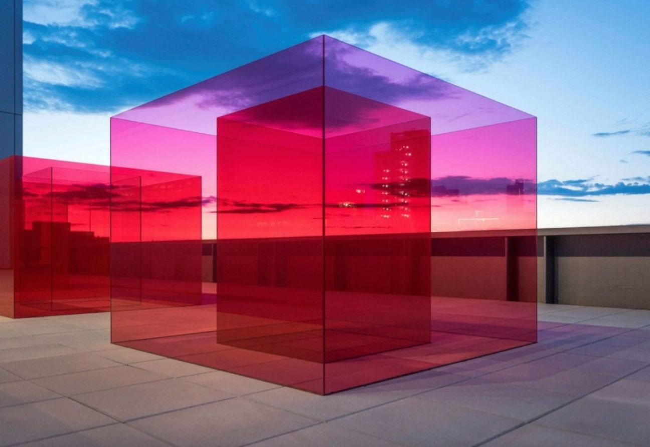Pacific Red (II), 2017. Larry Bell. Photo: Jonathan Griffin