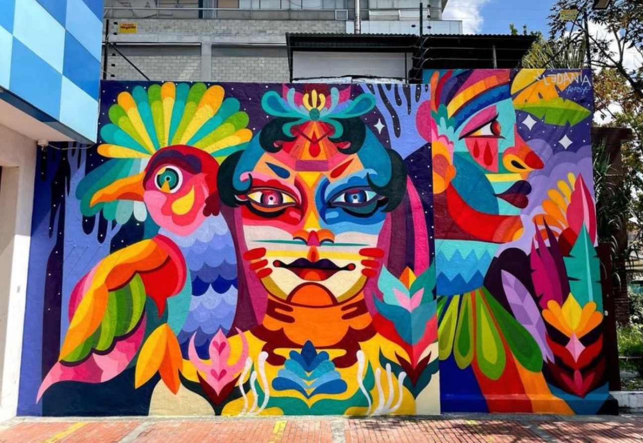 Mural hecho por Diana Ordóñez, mejor conocida como LeDania. Fuente: LeDania Instagram