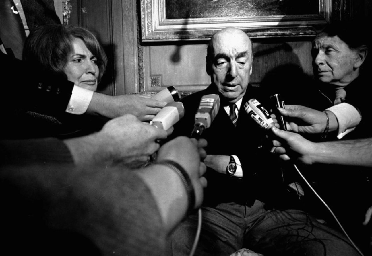 Pablo Neruda en París tras recibir el Premio Nobel de Literatura en 1971. Foto: The New York Times