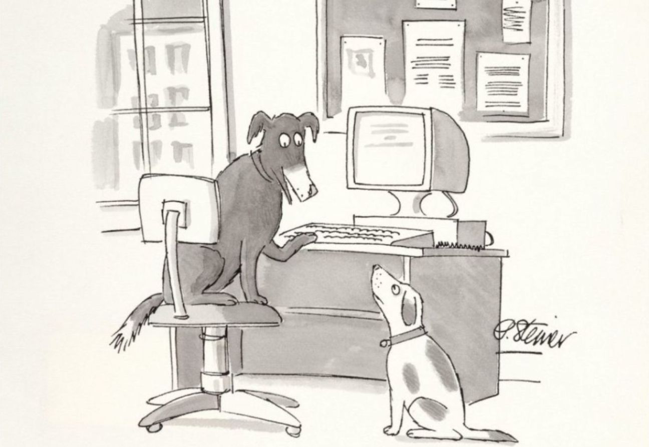 באינטרנט, אף אחד לא יודע שאתה כלב. פיטר שטיינר. צילום: ArtNet