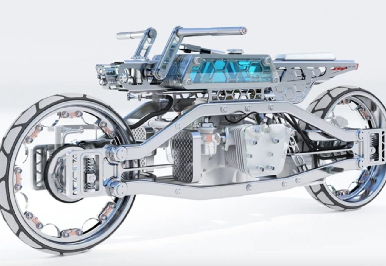 Vistazo a Nu'Clear, motocicleta de cristal diseñada por Mijail Smolyanov. Foto: Yanko Design