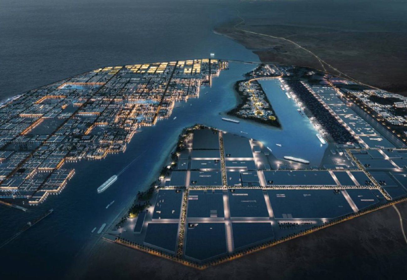 Katsaus Oxagoniin, satamakaupunkiin, joka rakennetaan Punaisellemerelle. Lähde: NOS