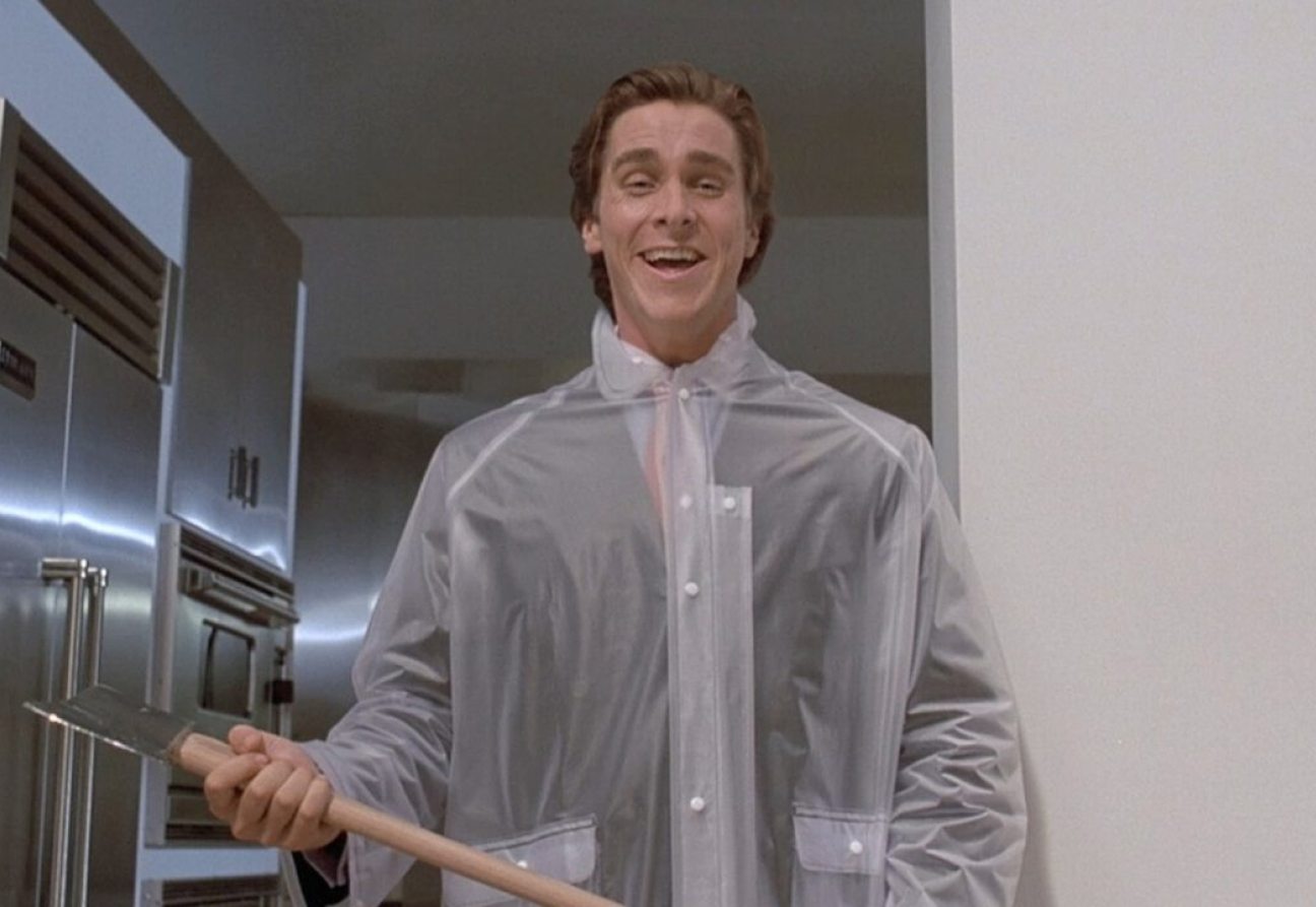 Christian Bale näyttelee mustaa huumoria elokuvassa American Psycho. Lähde: IMDb