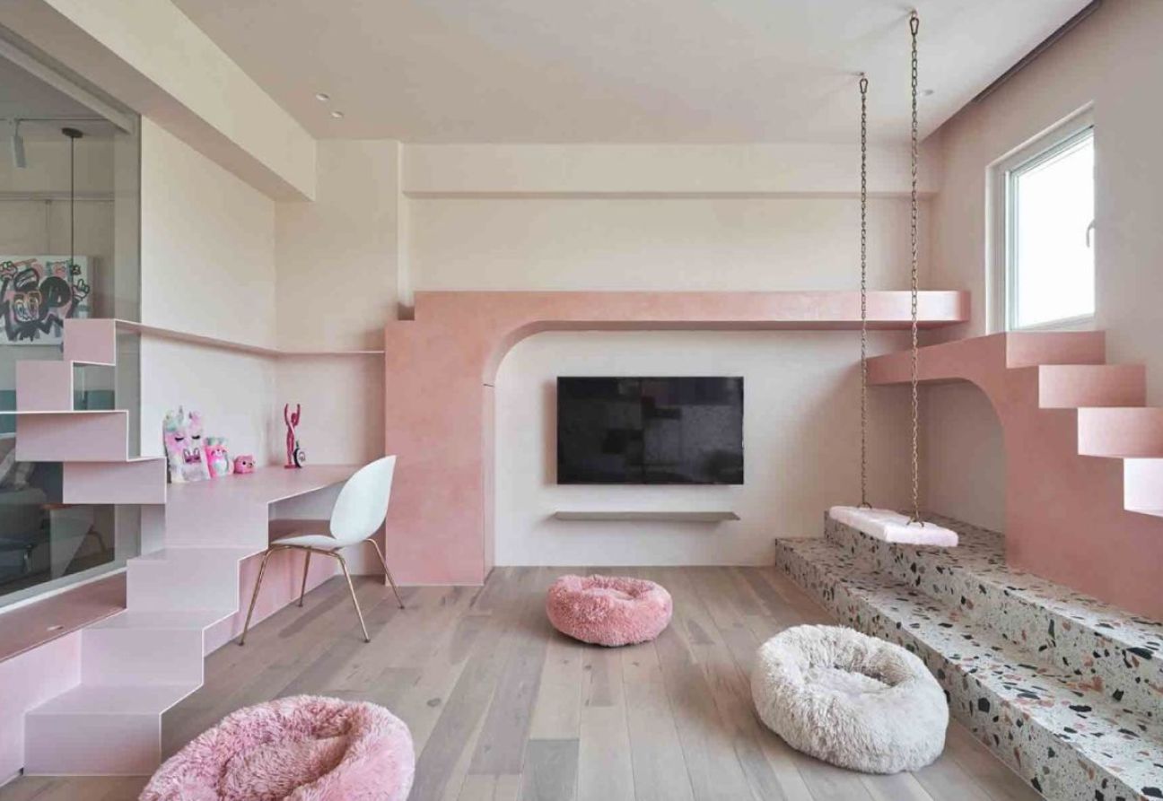 Rencontrez Cat's Pink House, situé à Taiwan. Photo: Stirworld