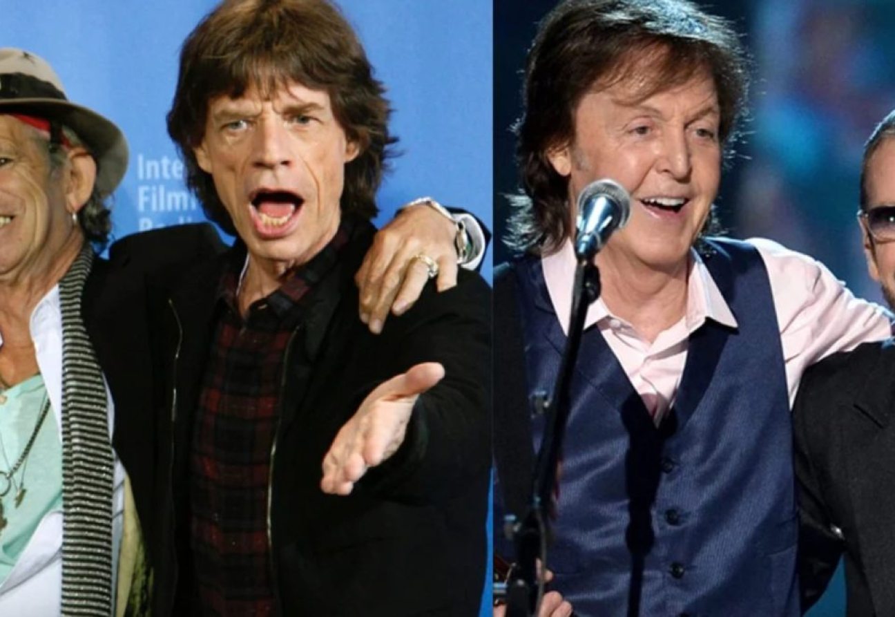 Mick Jaggerin ja Keith Richardsin kerrotaan äänittävän albumin Paul McCartneyn ja Ringo Starrin kanssa. Kuva: Clarin