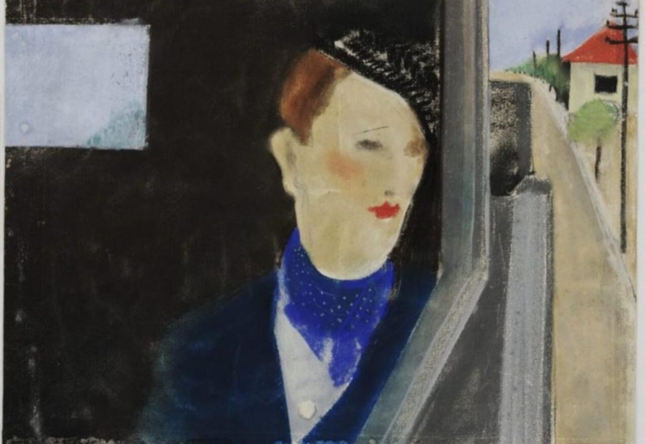גברת במכונית / דיוקן עצמי דמיוני, 1940. מקור: ארכיון הנשים היהודיות 1