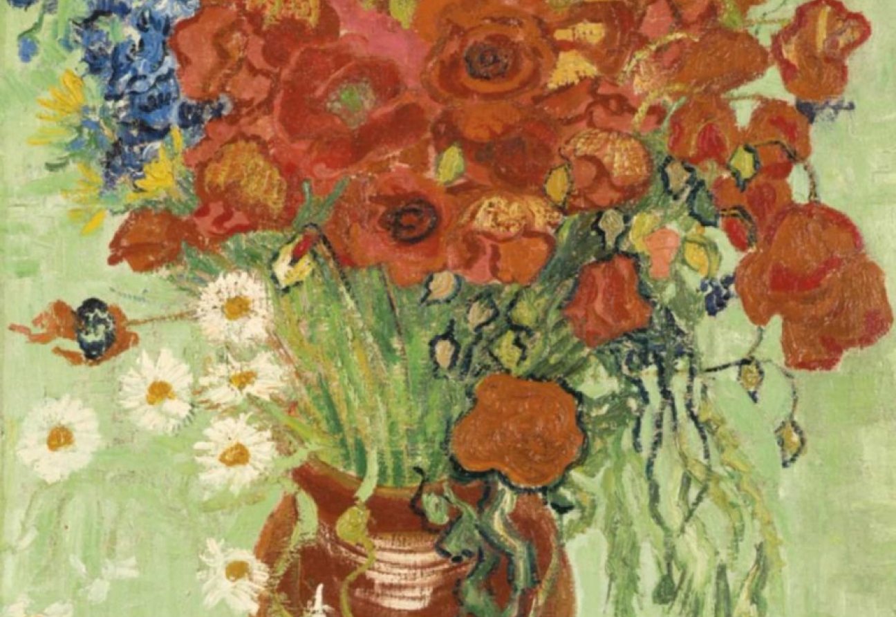 El cuadro Vase with Poppies and Daisies, de 1890, se vendió en $62 mdd en Sotheby’s. Foto: The Art Newspaper 