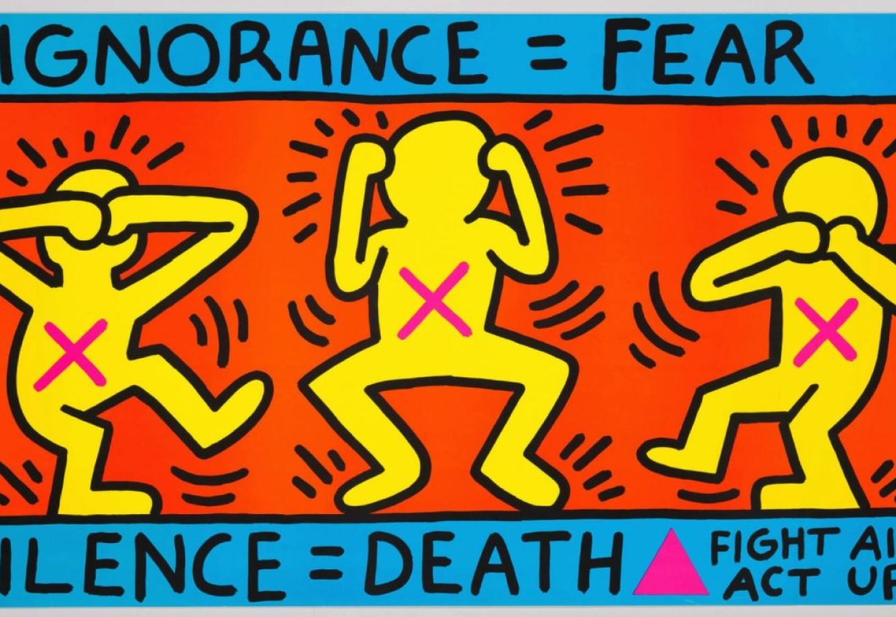 Onkunde = Vrees / Stilte = Dood, 1989. Keith Haring. Bron: Whitney Museum of American Art